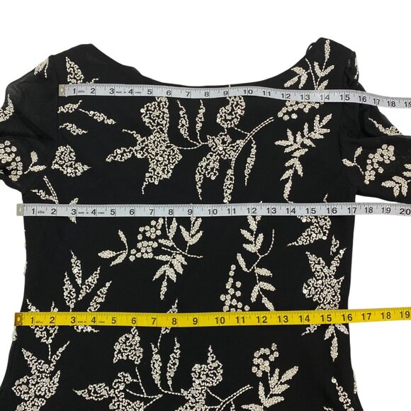 Vtg Whimsigoth Fairy Grunge Chiffon Blouse | Large | Cowl Neck Bell Sleeves Bead - Picture 5 of 11